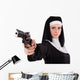 Naughty Gun-Wielding Nun Wall Decal