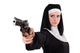 Naughty Gun-Wielding Nun Wall Decal