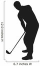 Golf Player Silhouette Wall Decal