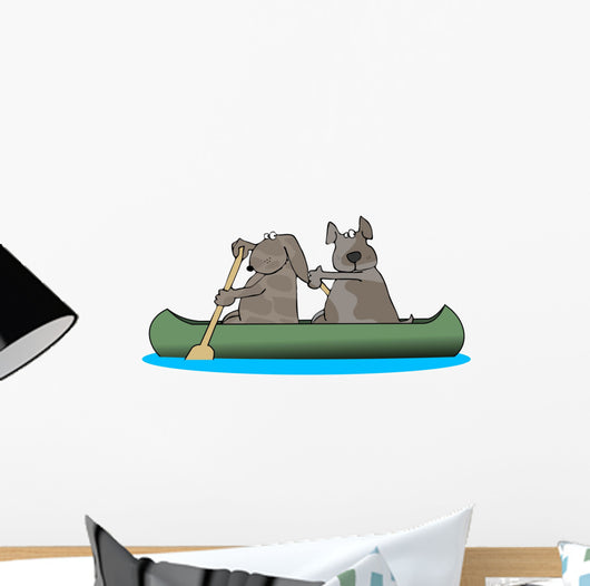 Two Dogs In A Canoe Wall Decal