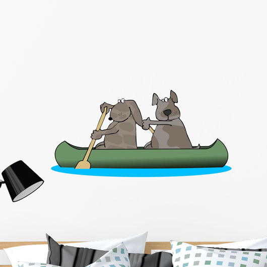Two Dogs In A Canoe Wall Decal
