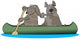 Two Dogs In A Canoe Wall Decal