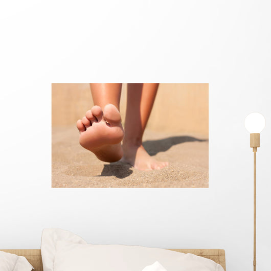 Closeup feet on beach summer Wall Mural
