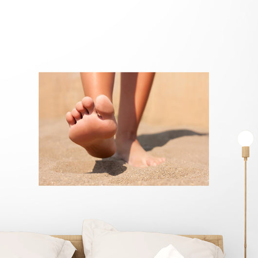 Closeup feet on beach summer Wall Mural