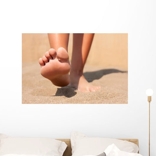 Closeup feet on beach summer Wall Mural