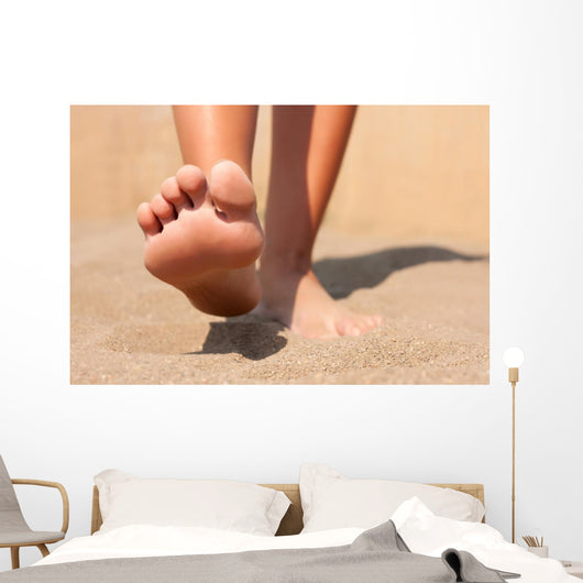 Closeup feet on beach summer Wall Mural