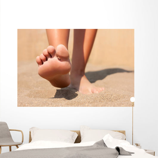Closeup feet on beach summer Wall Mural