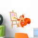 Squirrel artist Wall Decal