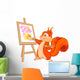 Squirrel artist Wall Decal