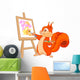 Squirrel artist Wall Decal