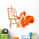 Squirrel artist Wall Decal
