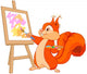 Squirrel Artist Wall Decal