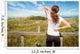 Athletic woman touching neck and back muscles by injury Wall Mural