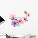 Spring Flowers Watercolors White Wall Decal
