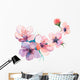 Spring Flowers Watercolors White Wall Decal