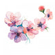Spring Flowers Watercolors White Wall Decal