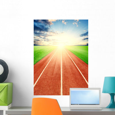 Running Track Wall Decal shown on a wall