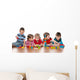 Five children in kindergarten Wall Decal