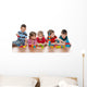 Five children in kindergarten Wall Decal