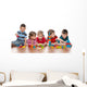 Five children in kindergarten Wall Decal