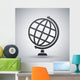 Globe icon, stock vector Wall Mural