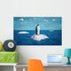 abstract penguin on an iceberg made of colored paper Wall Mural