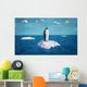 abstract penguin on an iceberg made of colored paper Wall Mural