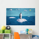 abstract penguin on an iceberg made of colored paper Wall Mural