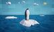 Abstract Penguin On An Iceberg Made Of Colored Paper Wall Decal