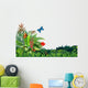Butterflies and garden Wall Decal
