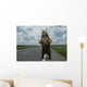 Brown bear standing on the road. Wall Mural