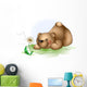 Teddy bear and dandelion 2 Wall Decal