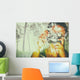 double exposure image of young girl holding old camera and natur Wall Mural