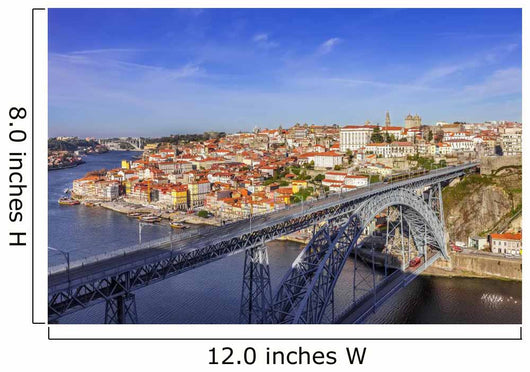 View of the iconic Dom Luis I bridge of Porto, Portugal Wall Mural