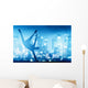 Hip hop, break dance performed by young man in city lights Wall Mural
