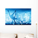 Hip hop, break dance performed by young man in city lights Wall Mural