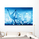 Hip hop, break dance performed by young man in city lights Wall Mural