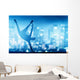 Hip hop, break dance performed by young man in city lights Wall Mural