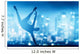 Hip hop, break dance performed by young man in city lights Wall Mural