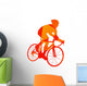 Abstract orange cyclist silhouette Wall Decal