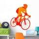 Abstract orange cyclist silhouette Wall Decal