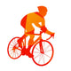 Abstract Orange Cyclist Silhouette Wall Decal