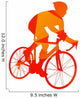 Abstract orange cyclist silhouette Wall Decal