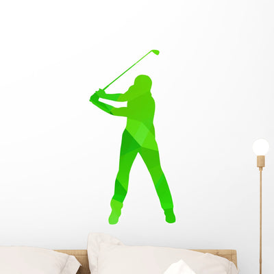 Abstract Golfer Silhouette Wall Decal shown on a wall