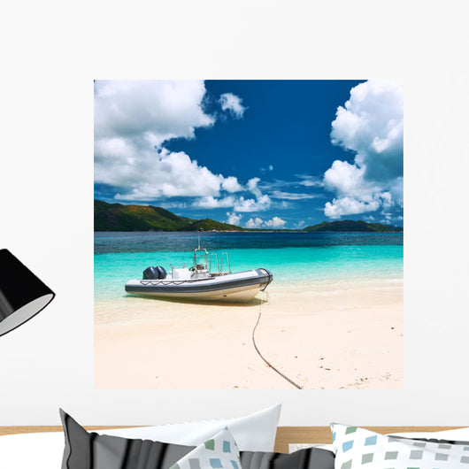 Tropical Beach Seychelles with Wall Decal