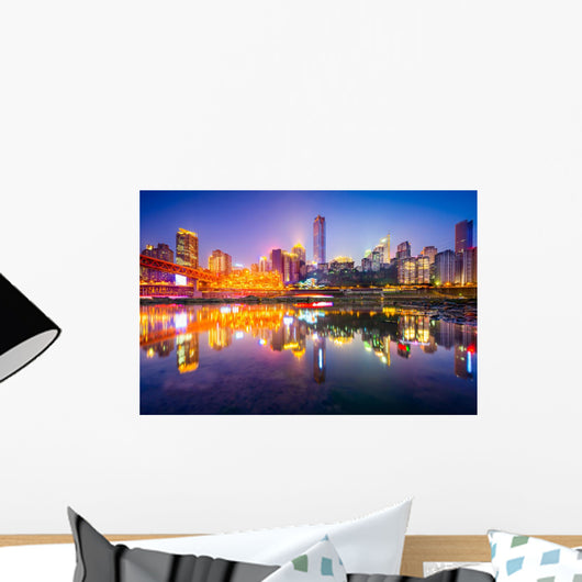 Chongqing, China Skyline on the Jialing River Wall Mural