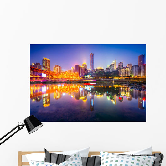 Chongqing, China Skyline on the Jialing River Wall Mural