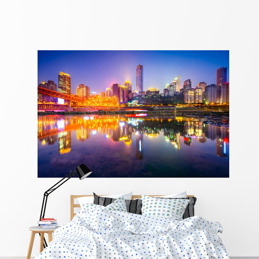 Chongqing, China Skyline on the Jialing River Wall Mural