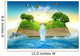 Illustration magic opened book covered grass trees waterfall Wall Mural