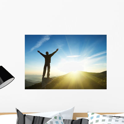 Winner Mountain Top Sport Wall Decal shown on a wall